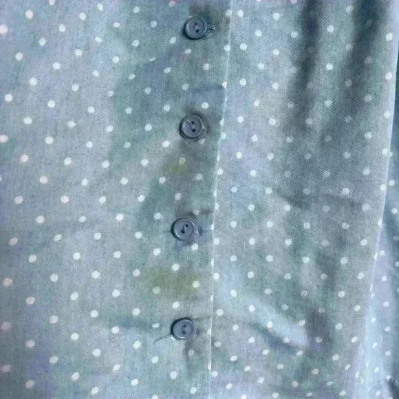 Vintage UO Lucca Couture Retro Blue Polka Dot Cottagecore Midi Dress Small - Picture 7 of 14